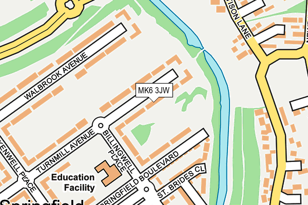 MK6 3JW map - OS OpenMap – Local (Ordnance Survey)