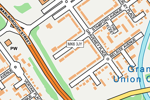 MK6 3JY map - OS OpenMap – Local (Ordnance Survey)