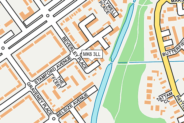 MK6 3LL map - OS OpenMap – Local (Ordnance Survey)