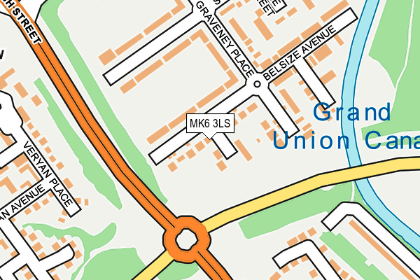 MK6 3LS map - OS OpenMap – Local (Ordnance Survey)