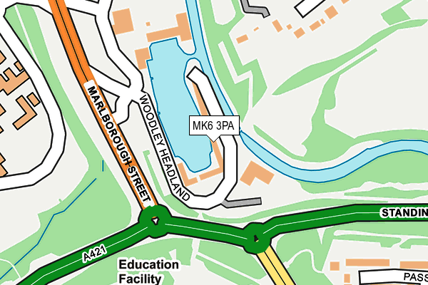 MK6 3PA map - OS OpenMap – Local (Ordnance Survey)