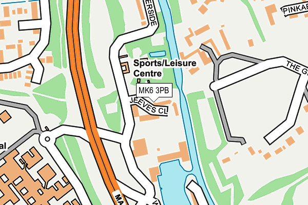 MK6 3PB map - OS OpenMap – Local (Ordnance Survey)