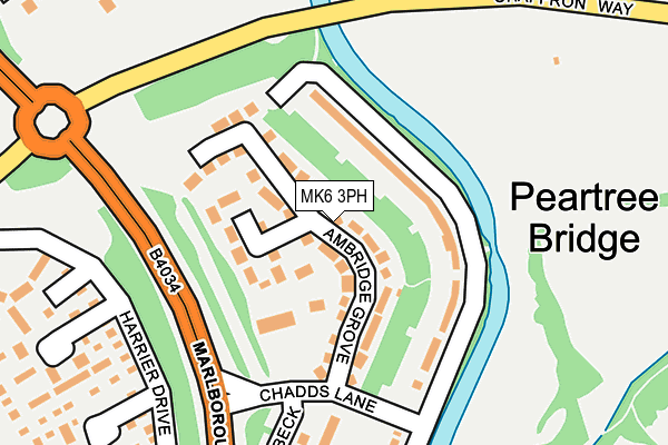 MK6 3PH map - OS OpenMap – Local (Ordnance Survey)