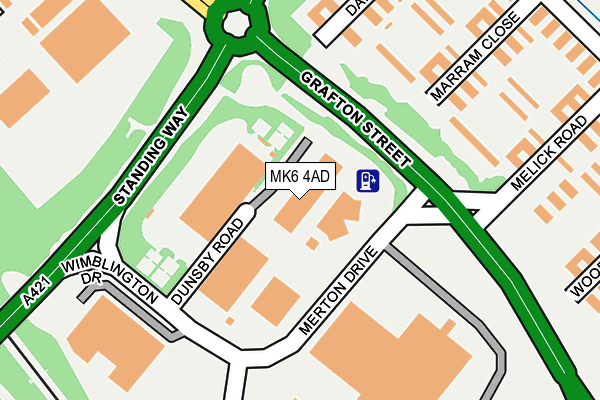 MK6 4AD map - OS OpenMap – Local (Ordnance Survey)