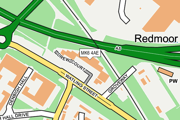 MK6 4AE map - OS OpenMap – Local (Ordnance Survey)