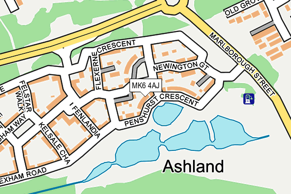 MK6 4AJ map - OS OpenMap – Local (Ordnance Survey)