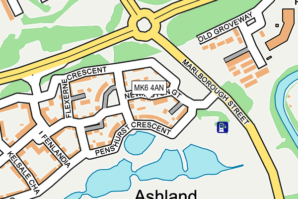 MK6 4AN map - OS OpenMap – Local (Ordnance Survey)