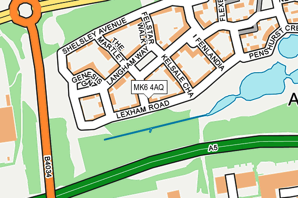 MK6 4AQ map - OS OpenMap – Local (Ordnance Survey)