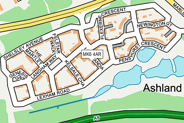 MK6 4AR map - OS OpenMap – Local (Ordnance Survey)