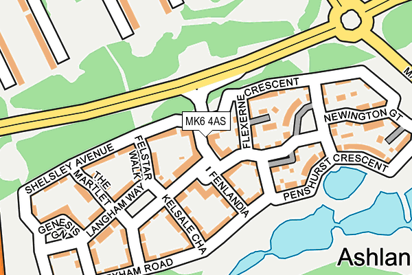 MK6 4AS map - OS OpenMap – Local (Ordnance Survey)