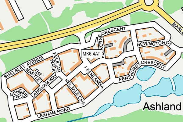 MK6 4AT map - OS OpenMap – Local (Ordnance Survey)