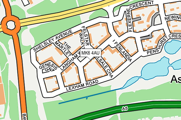 MK6 4AU map - OS OpenMap – Local (Ordnance Survey)