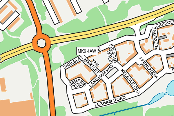 MK6 4AW map - OS OpenMap – Local (Ordnance Survey)