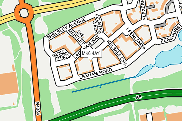 MK6 4AY map - OS OpenMap – Local (Ordnance Survey)