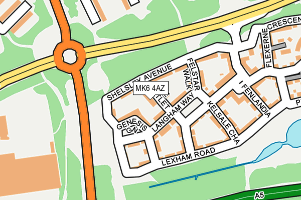 MK6 4AZ map - OS OpenMap – Local (Ordnance Survey)