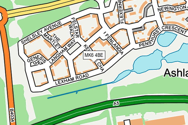 MK6 4BE map - OS OpenMap – Local (Ordnance Survey)