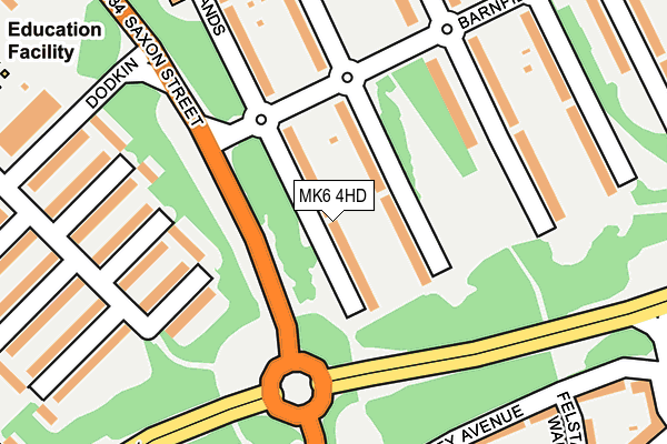 MK6 4HD map - OS OpenMap – Local (Ordnance Survey)