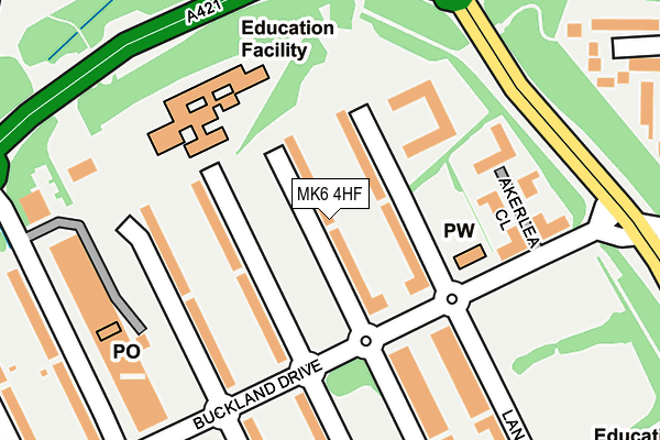 MK6 4HF map - OS OpenMap – Local (Ordnance Survey)