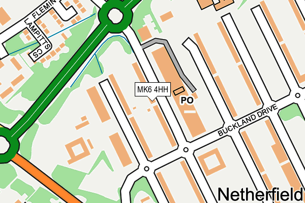 MK6 4HH map - OS OpenMap – Local (Ordnance Survey)