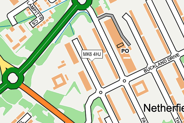 MK6 4HJ map - OS OpenMap – Local (Ordnance Survey)