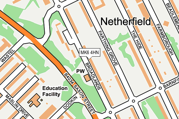 MK6 4HN map - OS OpenMap – Local (Ordnance Survey)