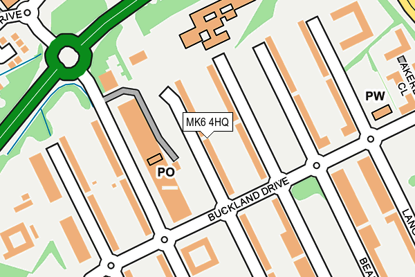 MK6 4HQ map - OS OpenMap – Local (Ordnance Survey)