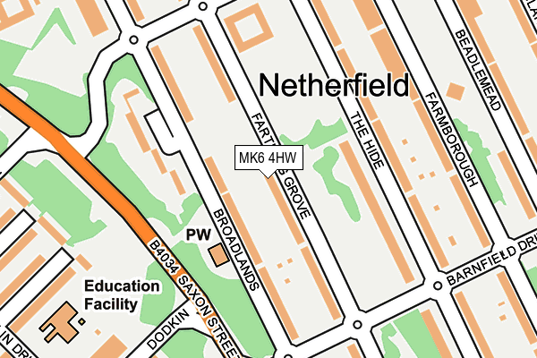 MK6 4HW map - OS OpenMap – Local (Ordnance Survey)