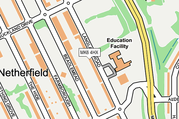 MK6 4HX map - OS OpenMap – Local (Ordnance Survey)