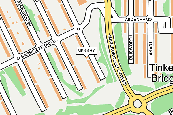 MK6 4HY map - OS OpenMap – Local (Ordnance Survey)