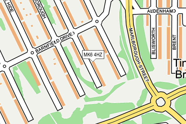 MK6 4HZ map - OS OpenMap – Local (Ordnance Survey)