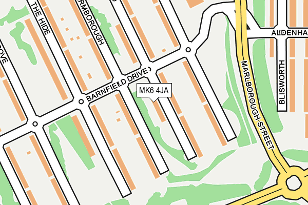 MK6 4JA map - OS OpenMap – Local (Ordnance Survey)