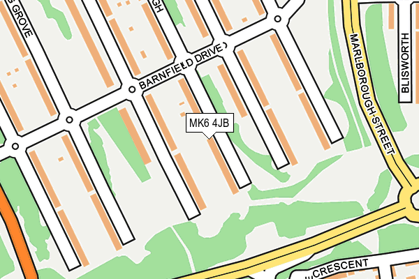 MK6 4JB map - OS OpenMap – Local (Ordnance Survey)