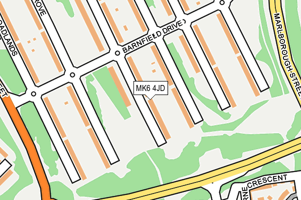 MK6 4JD map - OS OpenMap – Local (Ordnance Survey)