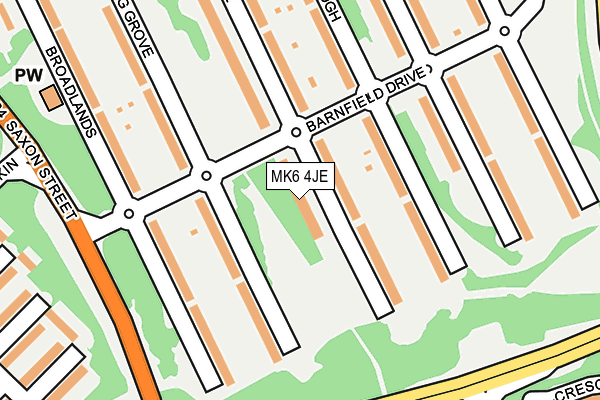 MK6 4JE map - OS OpenMap – Local (Ordnance Survey)