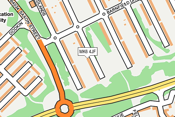 MK6 4JF map - OS OpenMap – Local (Ordnance Survey)