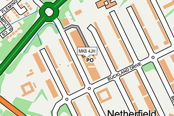 MK6 4JH map - OS OpenMap – Local (Ordnance Survey)