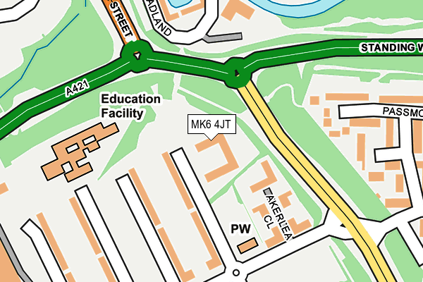 MK6 4JT map - OS OpenMap – Local (Ordnance Survey)