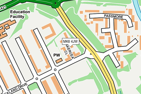 MK6 4JW map - OS OpenMap – Local (Ordnance Survey)