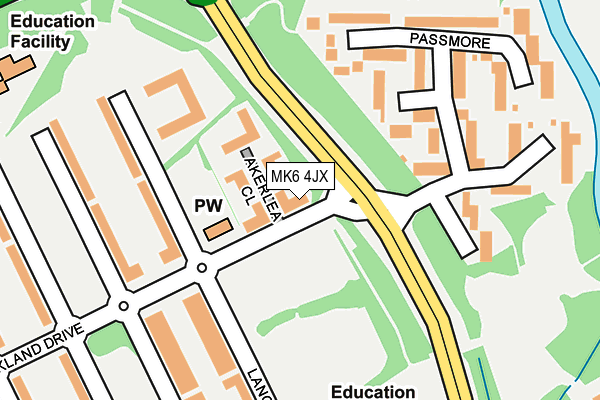 MK6 4JX map - OS OpenMap – Local (Ordnance Survey)