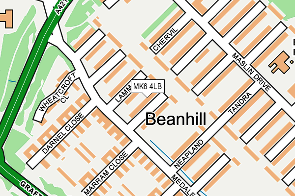 MK6 4LB map - OS OpenMap – Local (Ordnance Survey)