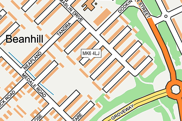 MK6 4LJ map - OS OpenMap – Local (Ordnance Survey)