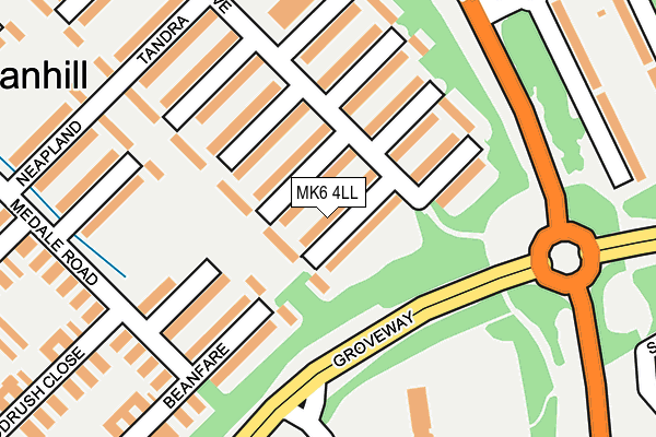 MK6 4LL map - OS OpenMap – Local (Ordnance Survey)