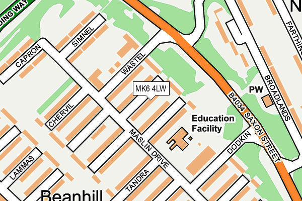 MK6 4LW map - OS OpenMap – Local (Ordnance Survey)