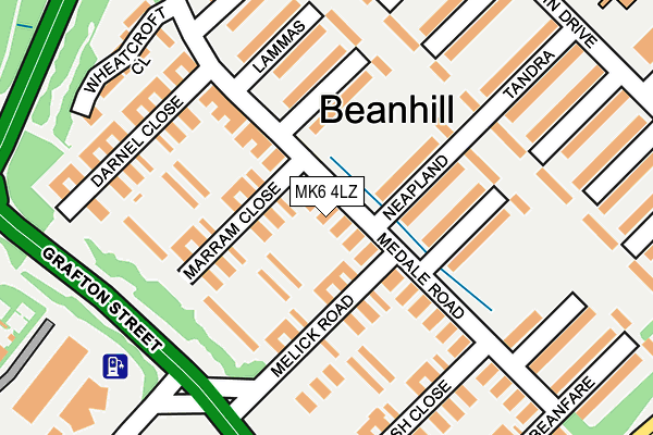 MK6 4LZ map - OS OpenMap – Local (Ordnance Survey)