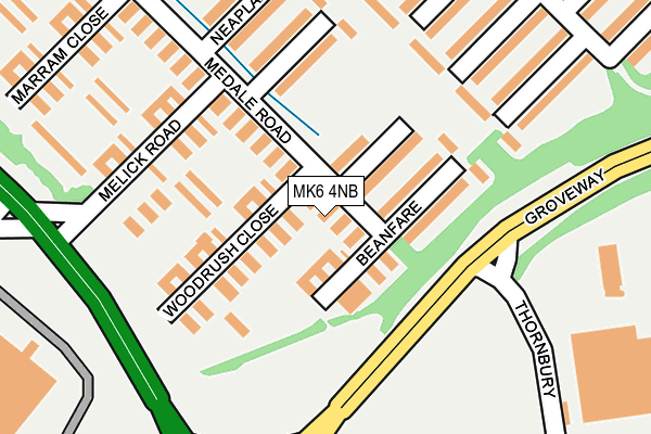 MK6 4NB map - OS OpenMap – Local (Ordnance Survey)
