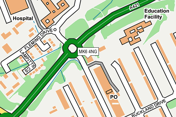 MK6 4NG map - OS OpenMap – Local (Ordnance Survey)