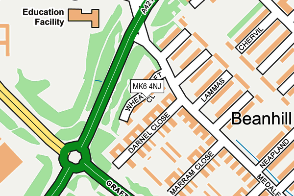 MK6 4NJ map - OS OpenMap – Local (Ordnance Survey)