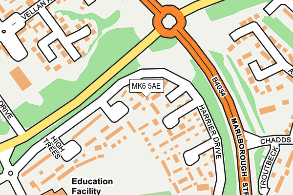 MK6 5AE map - OS OpenMap – Local (Ordnance Survey)