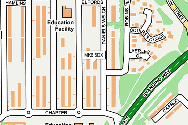 MK6 5DX map - OS OpenMap – Local (Ordnance Survey)