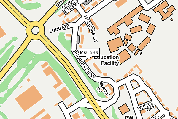 MK6 5HN map - OS OpenMap – Local (Ordnance Survey)